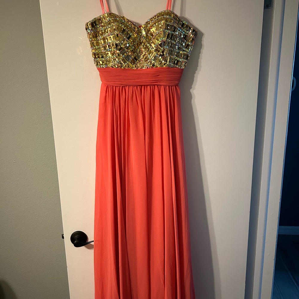 Dancing Queen Coral Satin Dress